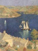 Joseph E.Southall The Three-Masted Schooner oil painting